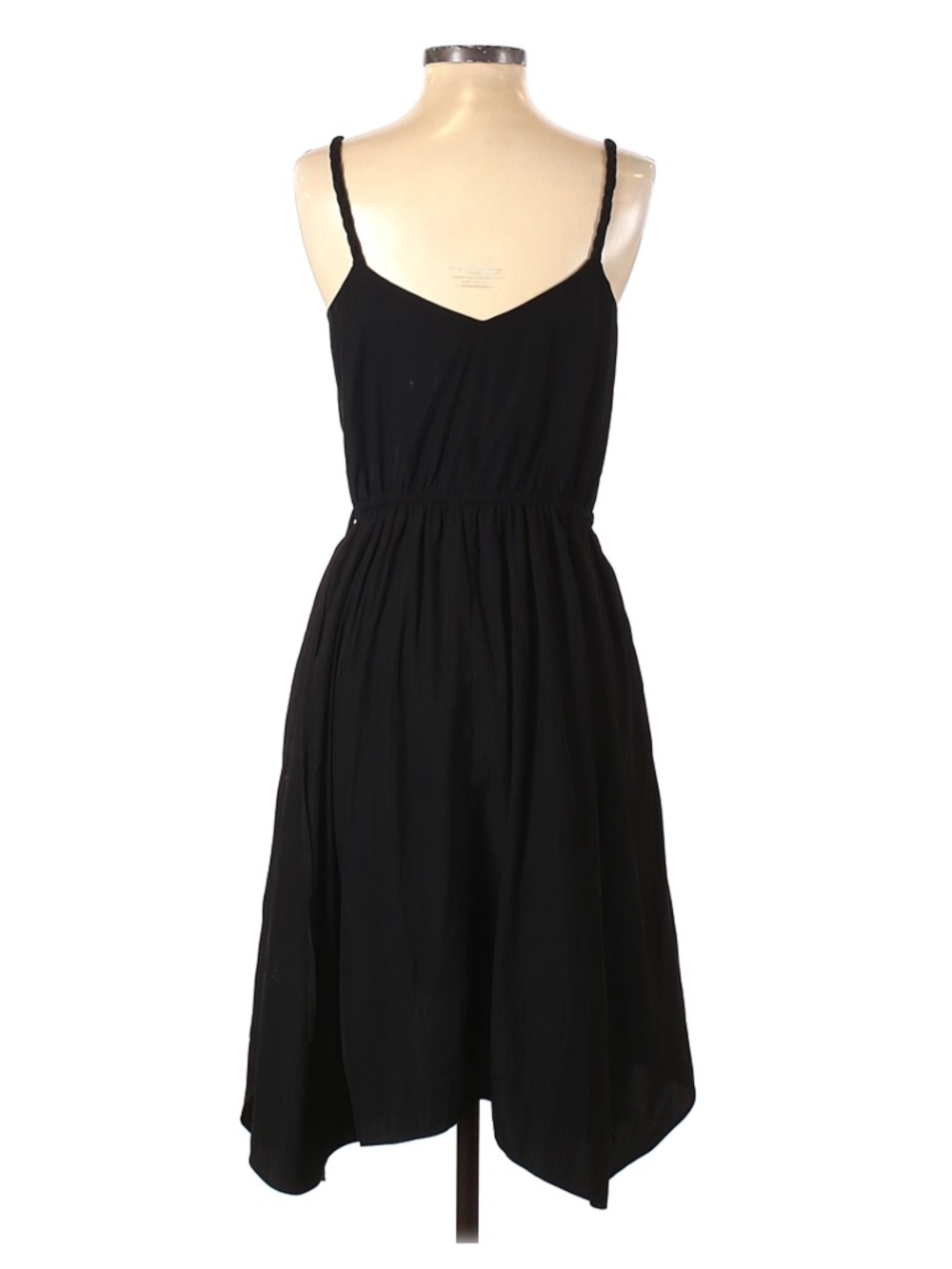 GAP ♡ Black Spaghetti Strap A-line Sun Dress w/ Asymmetrical Hem